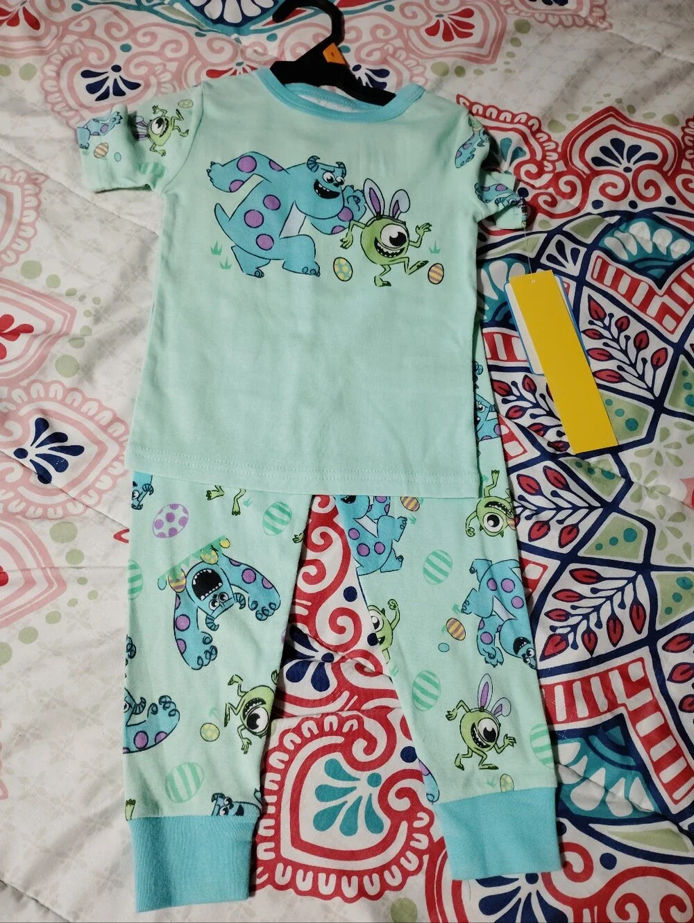 Disney Monsters, Inc. Sulley Mike Wazowski Easter Pajama Set